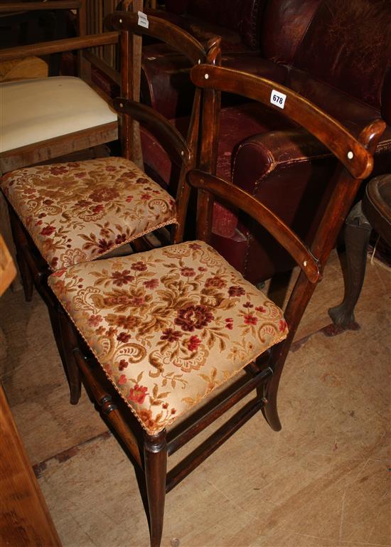 Pair Victorian bedroom chairs